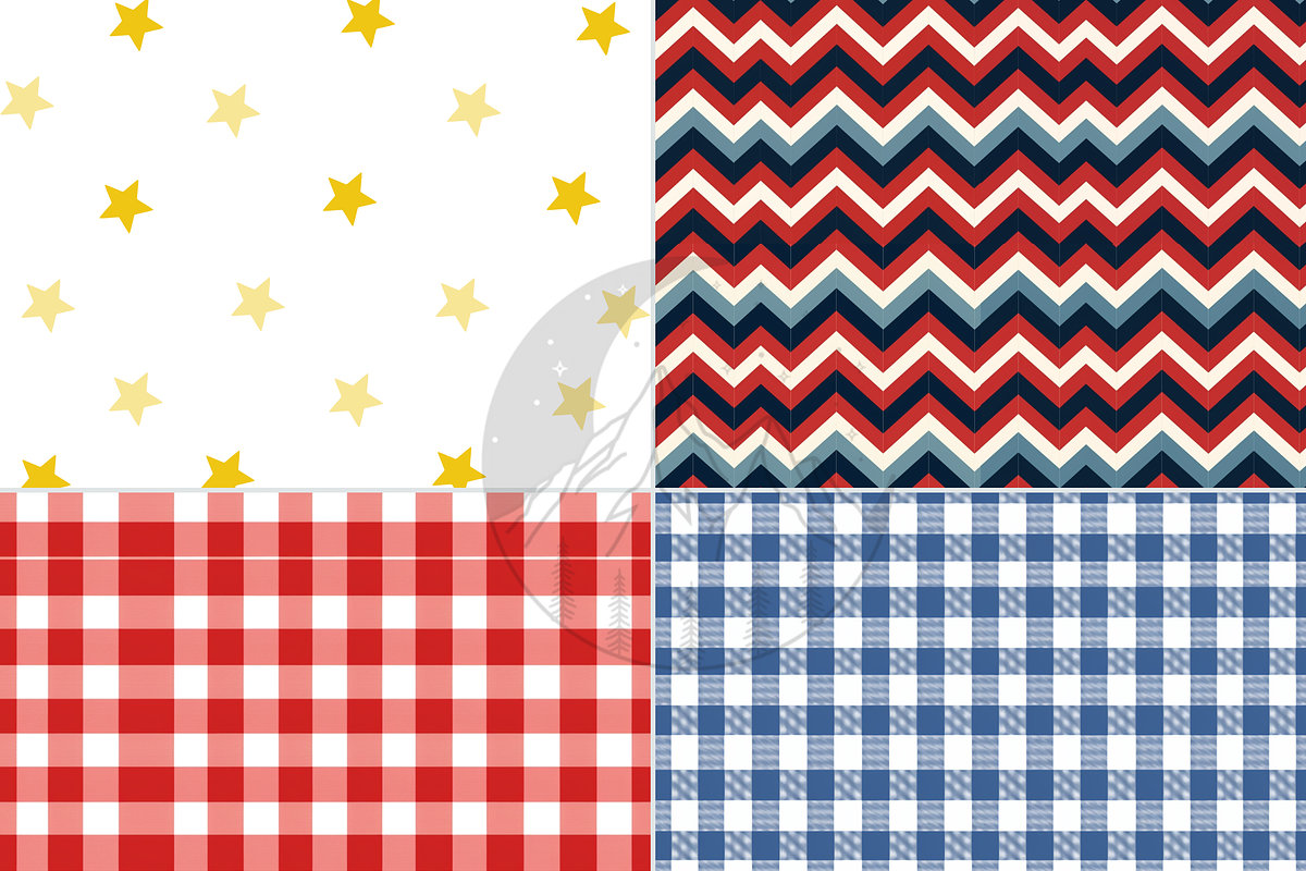 Americana Stars and Stripes Pattern, a Pattern Graphic by Paper & Pattern Studio (Photo 6 of 9)