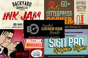 Essential Illustrator Design Bundle, a Brush Add-On by BackYard Graphics Co. (Thumbnail 1 of 15)