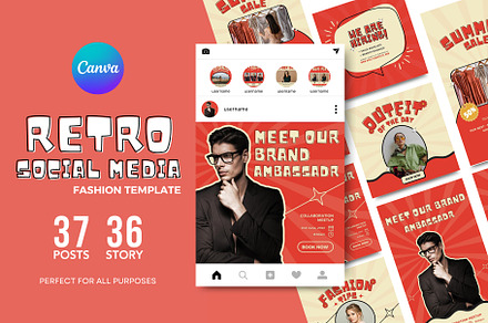 Canva Retro Social Media Template