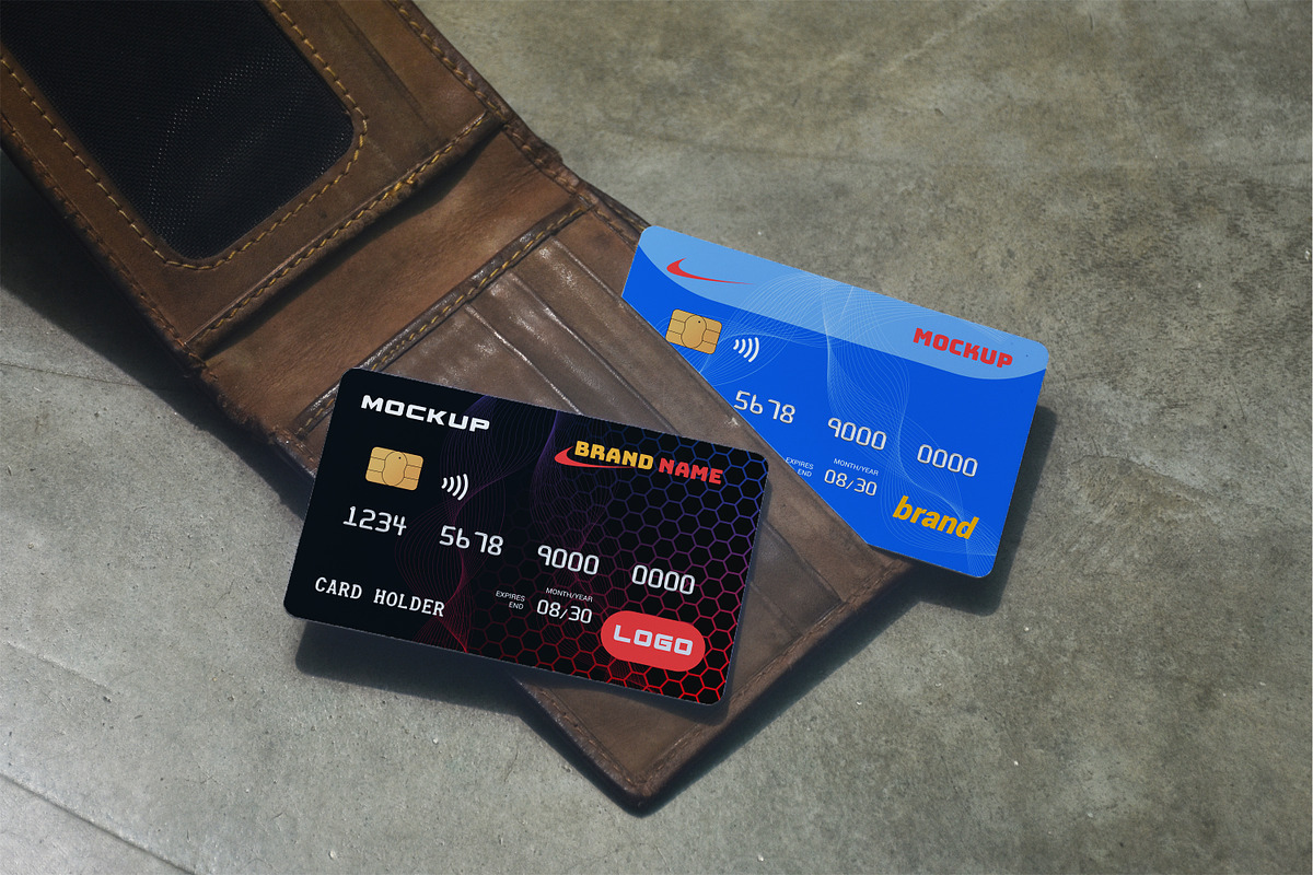 Credit Card Mockup with Wallet, a Mockup by alimran24 (Photo 10 of 11)