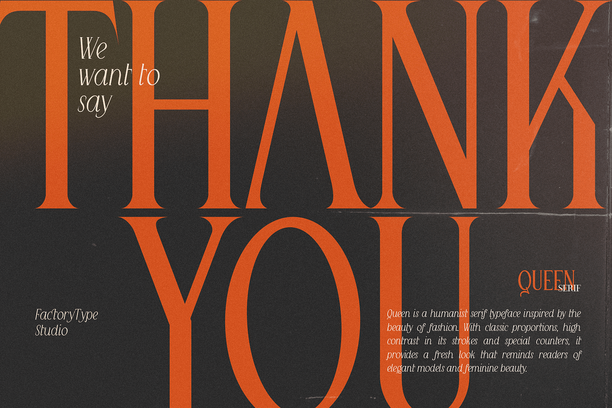 Queen Serif - 10 fonts, a Serif Font by FactoryType Studio (Photo 10 of 10)