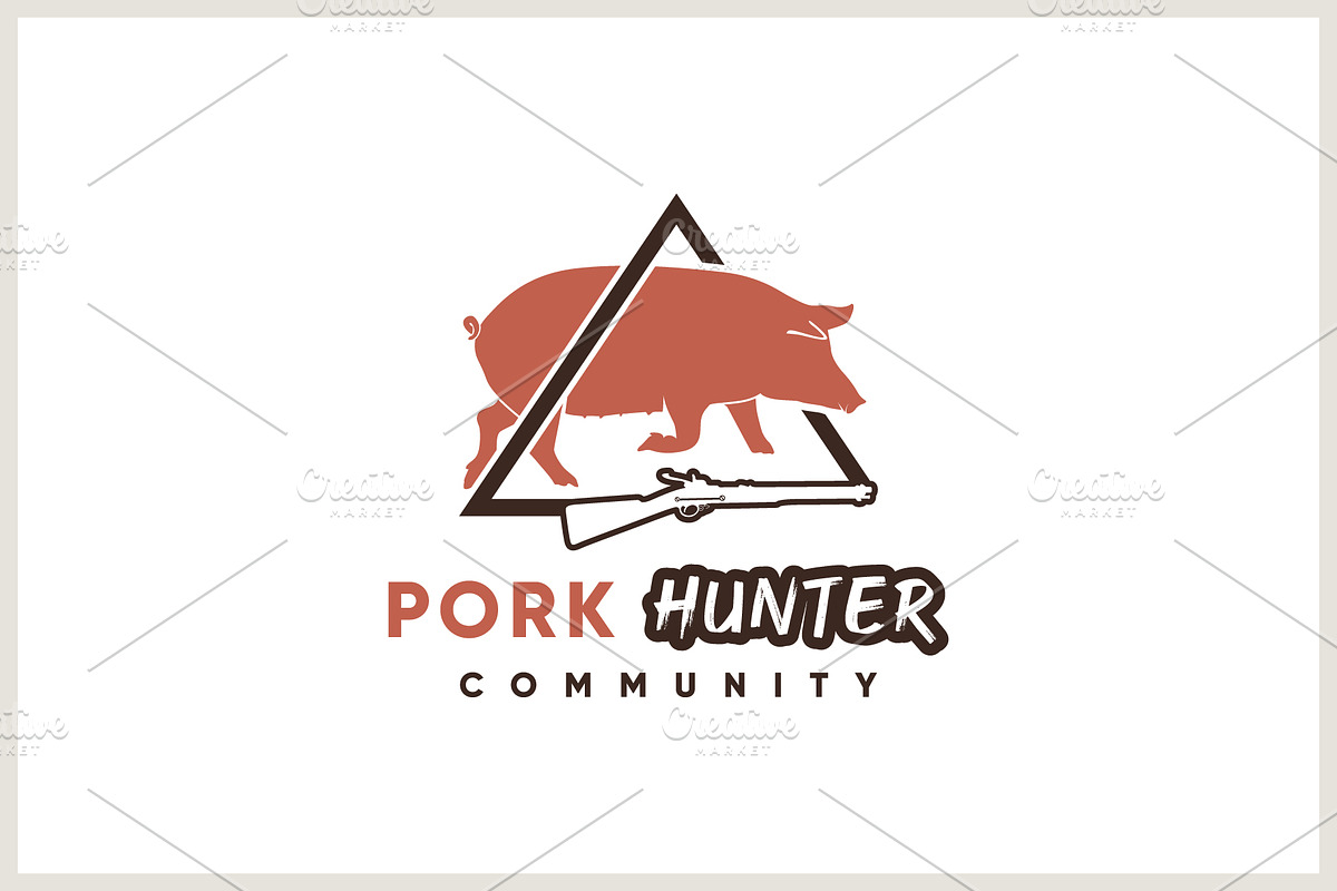 Pig And Rifle For Hunter Logo, a Branding & Logo Template by Atlantis X Nurman Arbai (Photo 2 of 2)