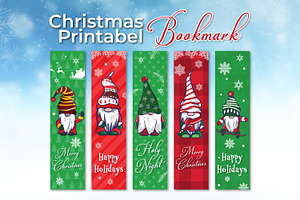 Christmas Gnome Printable Bookmark, a Stationery Template by Guavanaboy