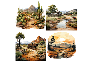 Wild Wild West Clipart Bundle