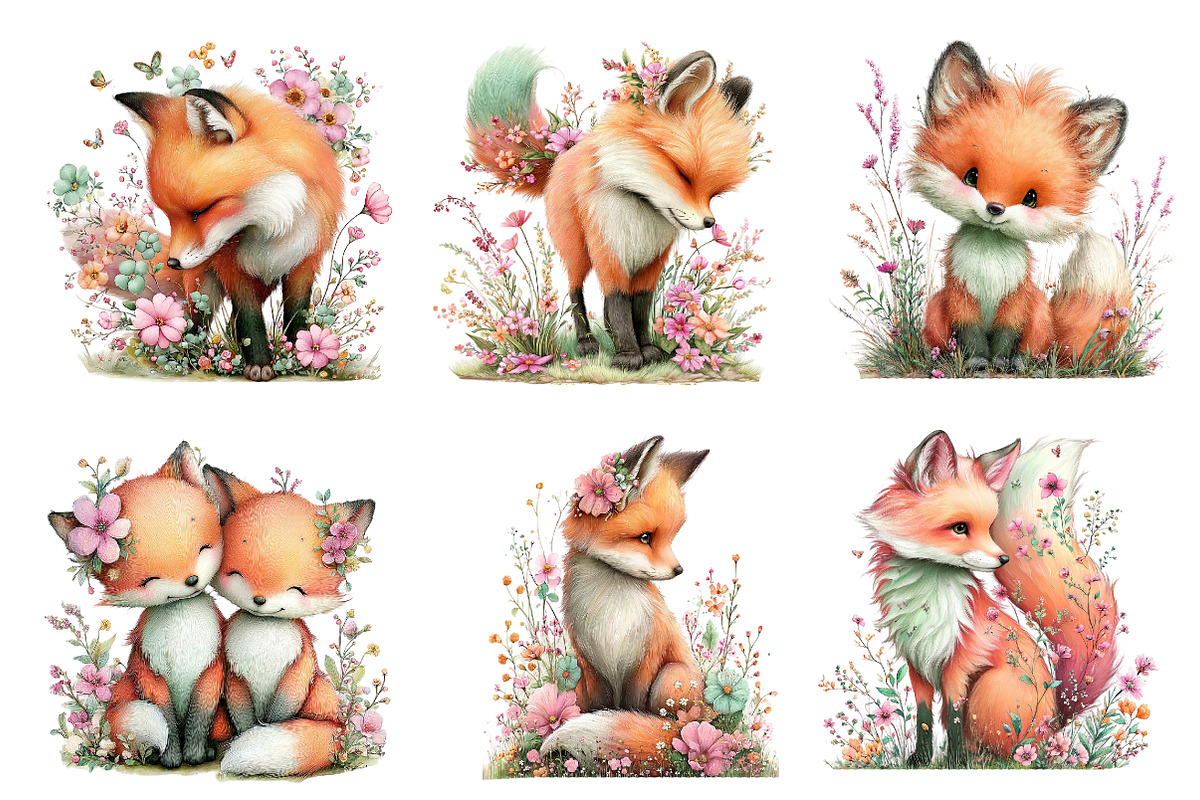 Summer Fox Meadow Clipart, an Illustration by Designworld (Photo 3 of 5)