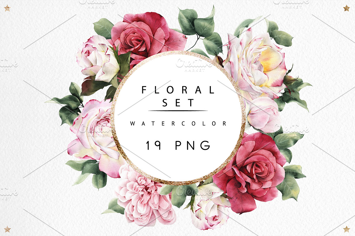 WATERCOLOR BUNDLE Peonies & Roses, an Illustration by ollalya (Photo 81 of 101)