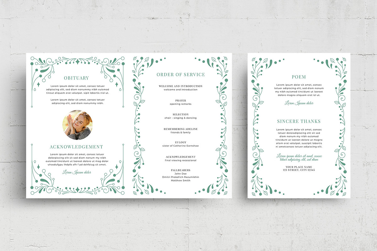 Funeral Program Brochure Template, a Flyer Template by BrandPacks (Photo 7 of 7)