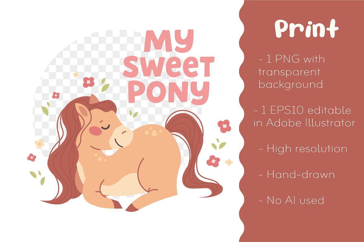 Baby Horse Seamless Pattern + Print, a Pattern Graphic by so.ni.ka-store (Photo 2 of 4)