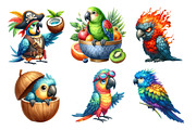 Watercolor parrot crazy Clipart, an Illustration by Daily.Designs (Thumbnail 2 of 5)