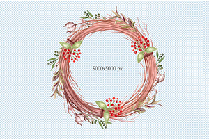 Wreath Clipart Watercolor PNG