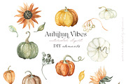 Autumn Vibes. Pumpkins Watercolor, an Illustration by LABFcreations (Thumbnail 17 of 21)