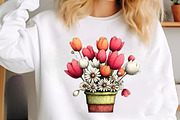 Watercolor easter flower basket clip, an Illustration by SinaCreation (Thumbnail 6 of 11)