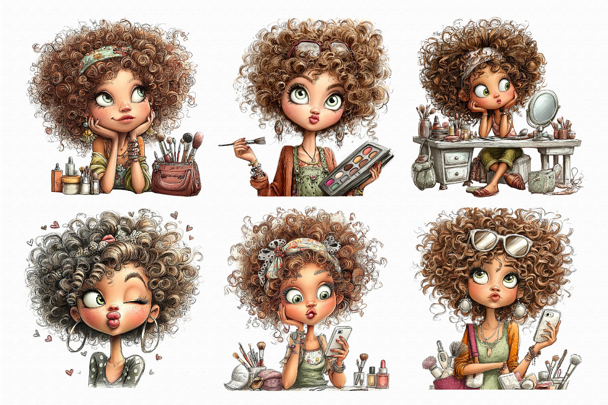 Makeup girl clipart, an Illustration by Libby Wishes (Photo 3 of 7)