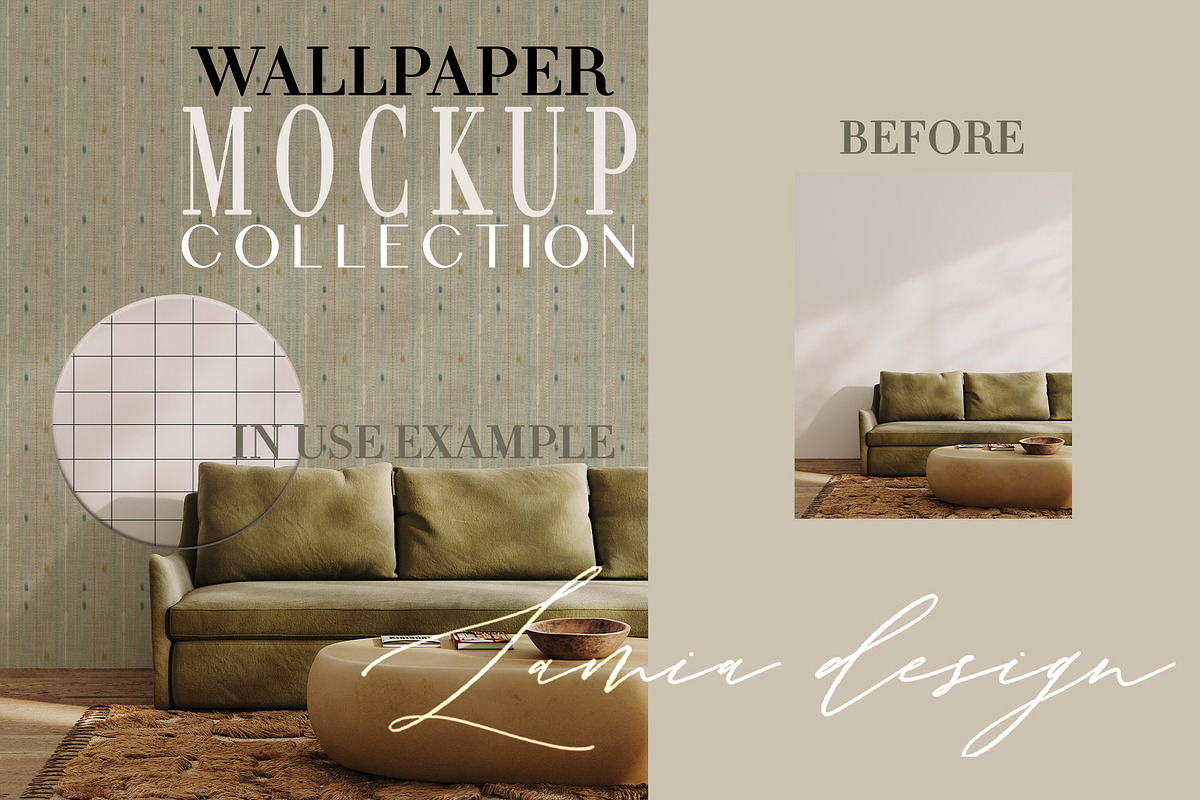 Wallpaper Mockup Ethnic Decor, a Household Mockup by LAMIA DESIGN (Photo 2 of 14)