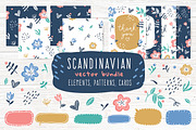 Scandinavian flowers vector bundle, a Texture Illustration by redcollegiya design (Thumbnail 1 of 9)