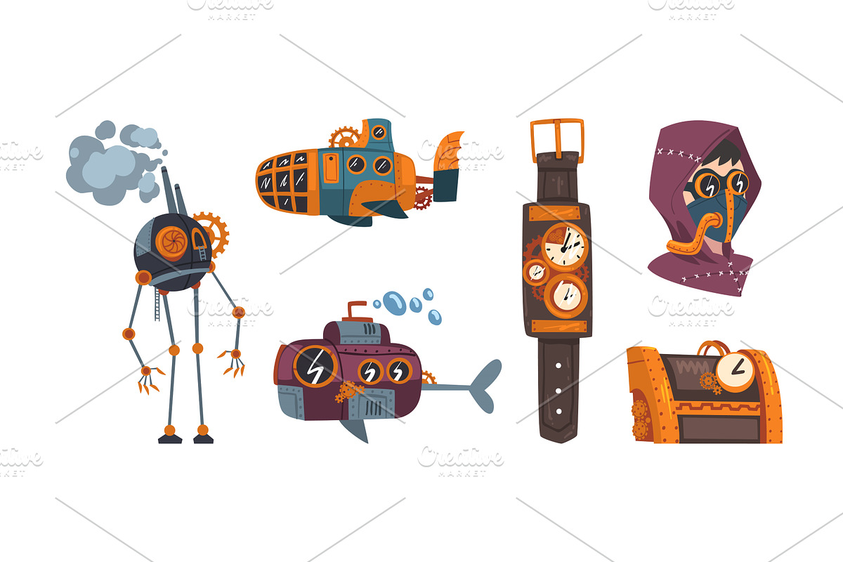 Steampunk Mechanical Retro Object, an Object Illustration by TopVectors