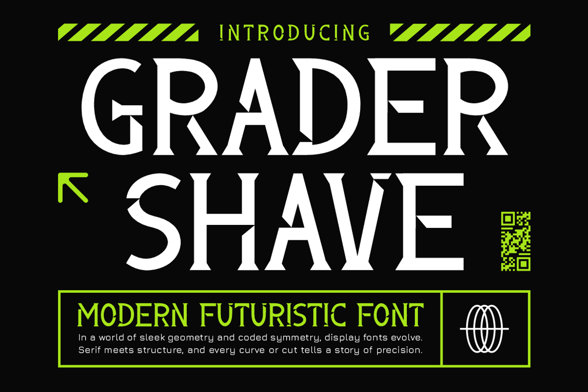 Grader Shave Modern Futuristic Font, a Font by PutraCetol Studio (Photo 1 of 5)