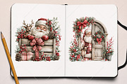 Peeking Santa Reindeer Christmas PNG, a Seasonal Illustration by Canvas Craft (Thumbnail 8 of 10)