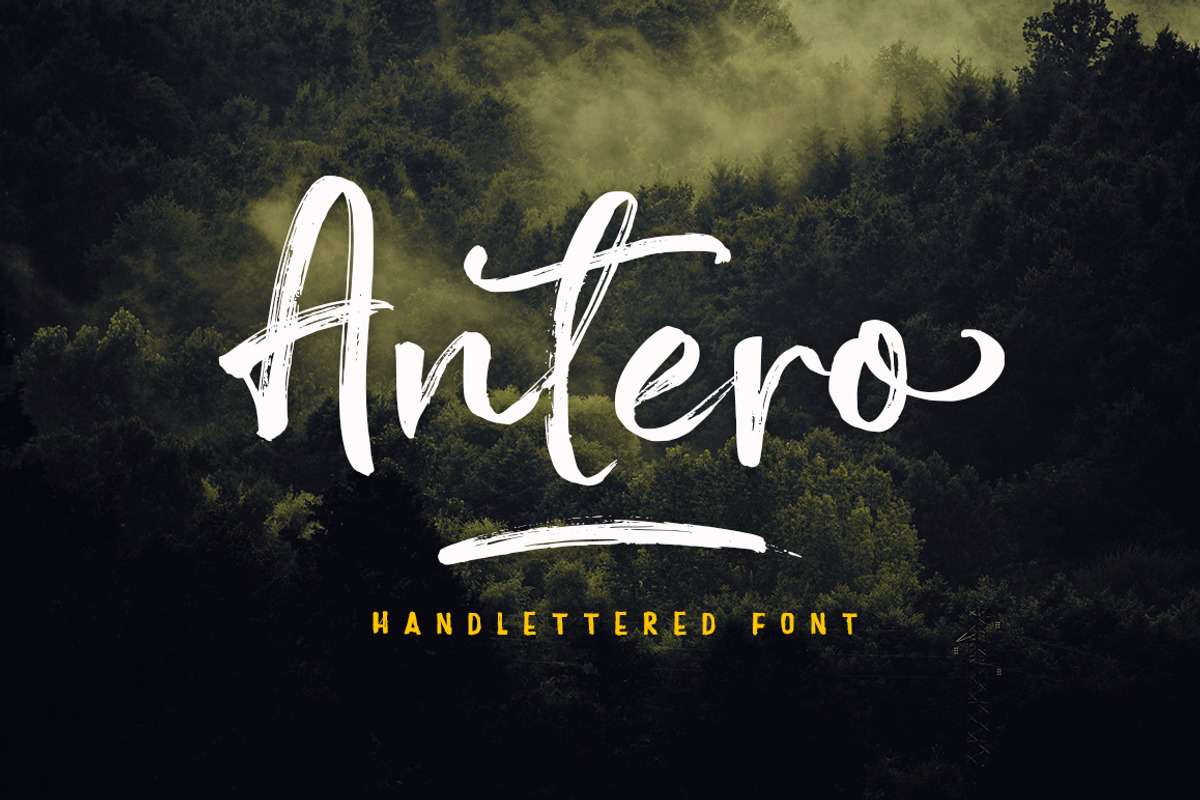 Antero Brush font, a Script Font by Franstudio (Photo 1 of 5)