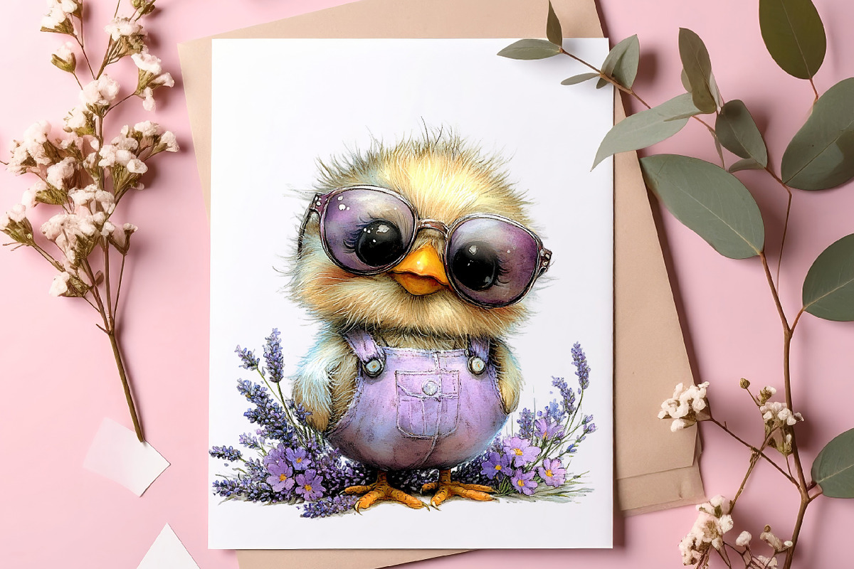 Summer Funny Chick Clipart, an Illustration by SinaCreation (Photo 7 of 10)