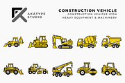 Construction Vehicle Collection, a Solid Icon by Akatype Studio (Thumbnail 1 of 3)