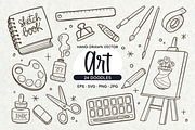 Art Doodle Clipart Set, an Education Illustration by insemar (Thumbnail 1 of 4)