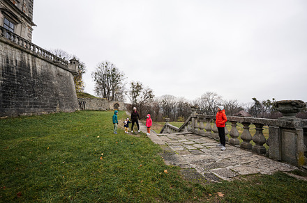 Mother with four kids visit Pidhirtsi Castle, Lviv region, Ukrai, a Person Photo by AS photostudio