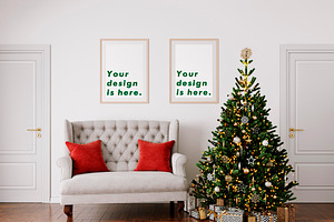 Christmas Living Room Mock Up