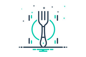 Fork Plate Mix Icon