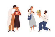 People give flowers and gifts set, a Person Illustration by Good Studio (Thumbnail 6 of 12)