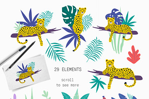 Leopard Patterns & Cards & Clip Arts