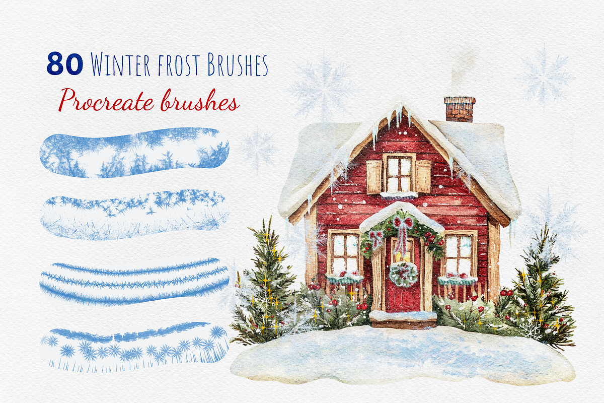 80 Procreate Winter Frost Brushes, a Brush Add-On by HopeArtIllustration (Photo 1 of 7)