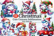 Watercolor Christmas Cute Unicorn, a Seasonal Illustration by Rose Art (Thumbnail 1 of 7)