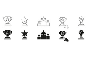 Trophy And Star Award Icons, an Object Illustration by Gentle Studio
