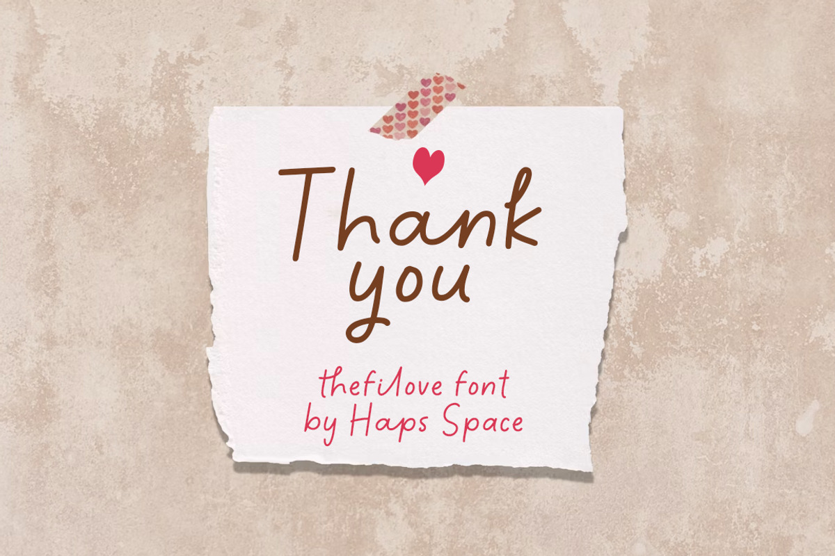 thefiLove Casual Handwritten Font, a Font by Haps Space (Photo 9 of 9)