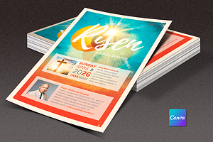 Risen Easter Service Flyer | Canva