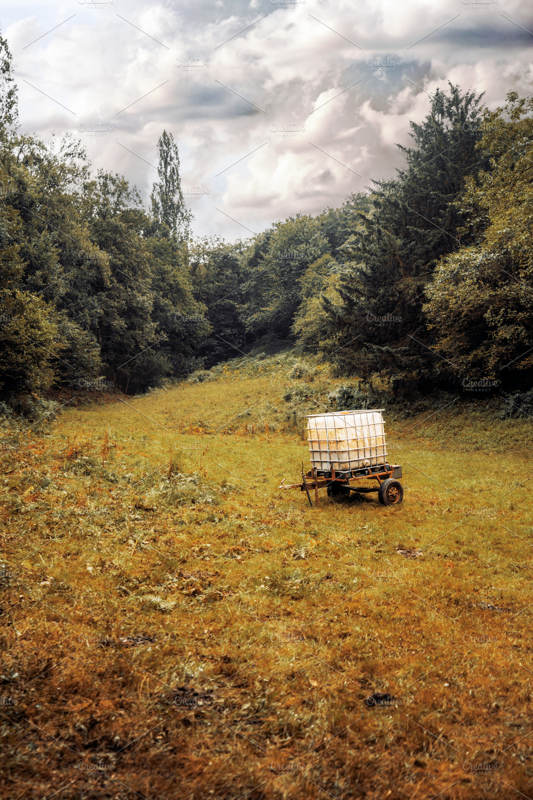 Water tank in forest clearing, an Industrial Photo by SkyNext