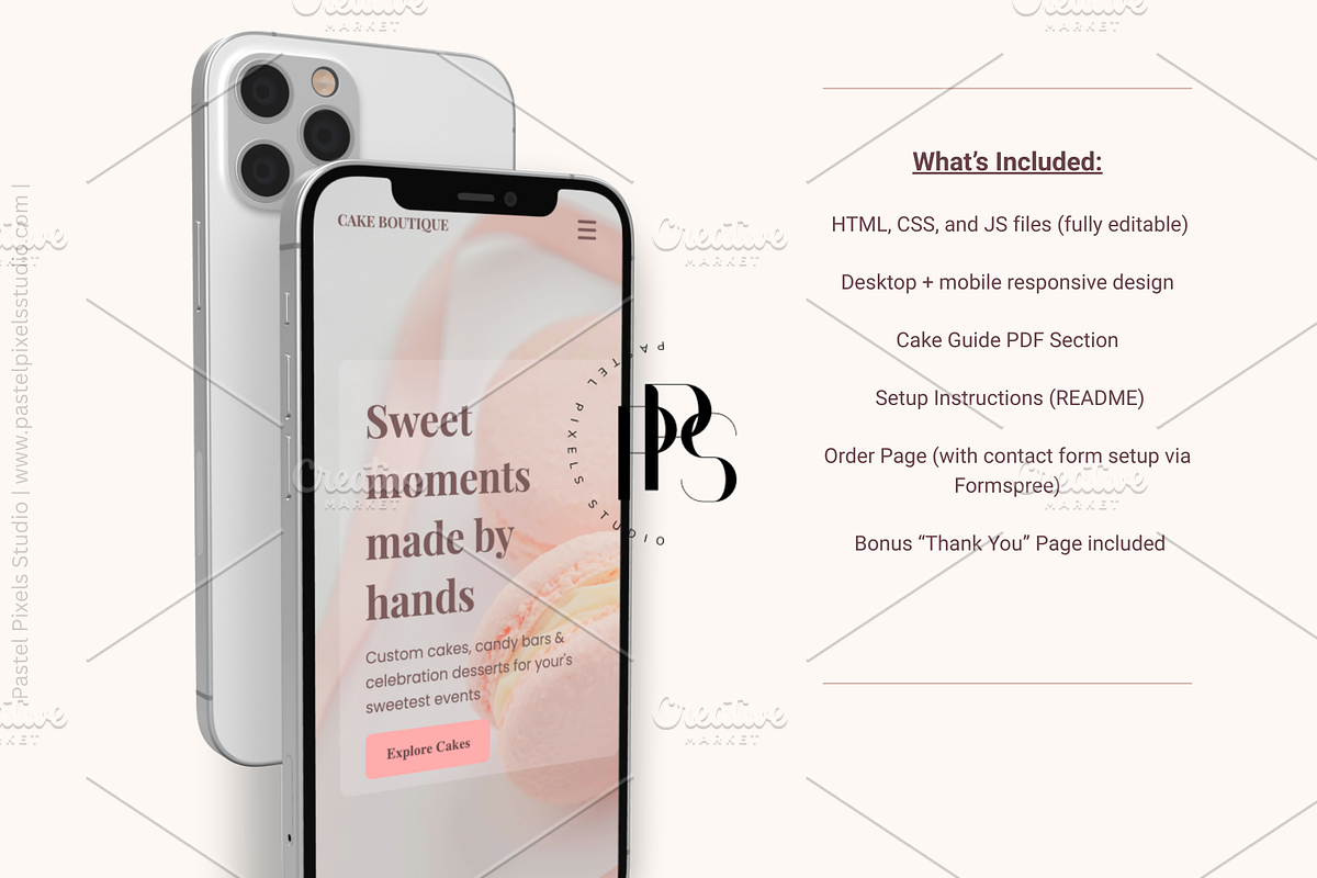 Bakery Shop HTML Website Template, a HTML Template by Pastel Pixels Studio (Photo 4 of 4)