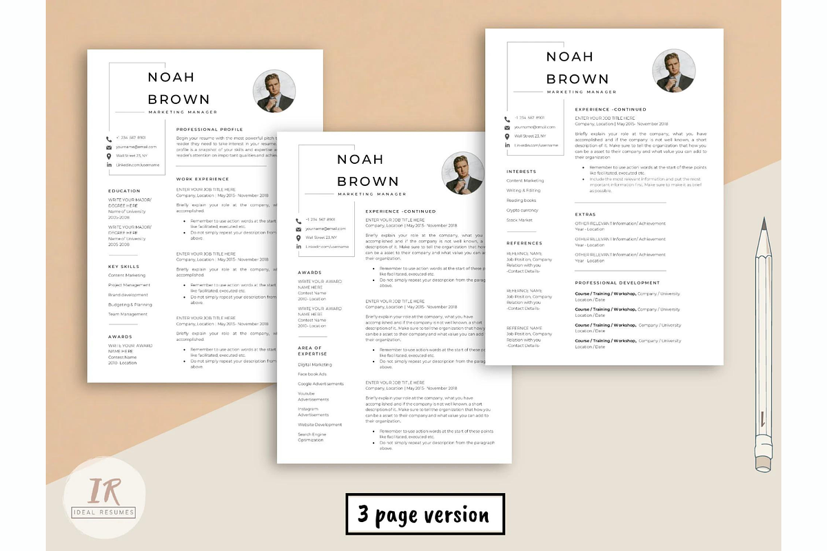 Word resume & cover letter template, a Resume Template by Climbwithelevator (Photo 4 of 10)