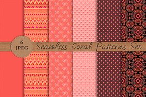 CORAL seamless patterns set