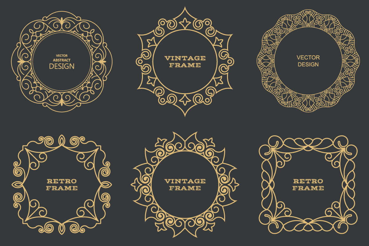 Monogram line vintage frames, a Decorative Illustration by pattern shop