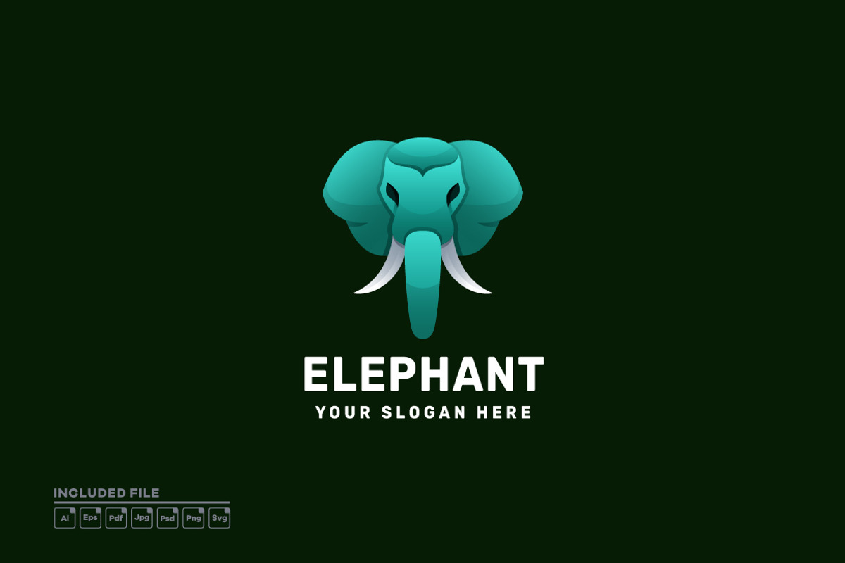 Elephant Gradient Colorful Logo, a Branding & Logo Template by yuanesei