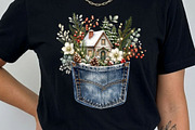 Christmas Denim Pocket Clipart, a Seasonal Illustration by Tanya Kart (Thumbnail 3 of 9)