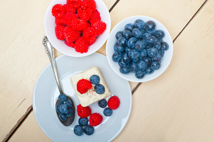fresh raspberry and blueberry cake, a Food & Drink Photo by keko64