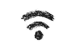 Wifi hand drawn in chalk vector, a Technology Illustration by Nadzin