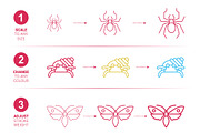110 Thin Lines Animals Vector Icons, an Outline Icon by FourLeafLover (Thumbnail 5 of 14)