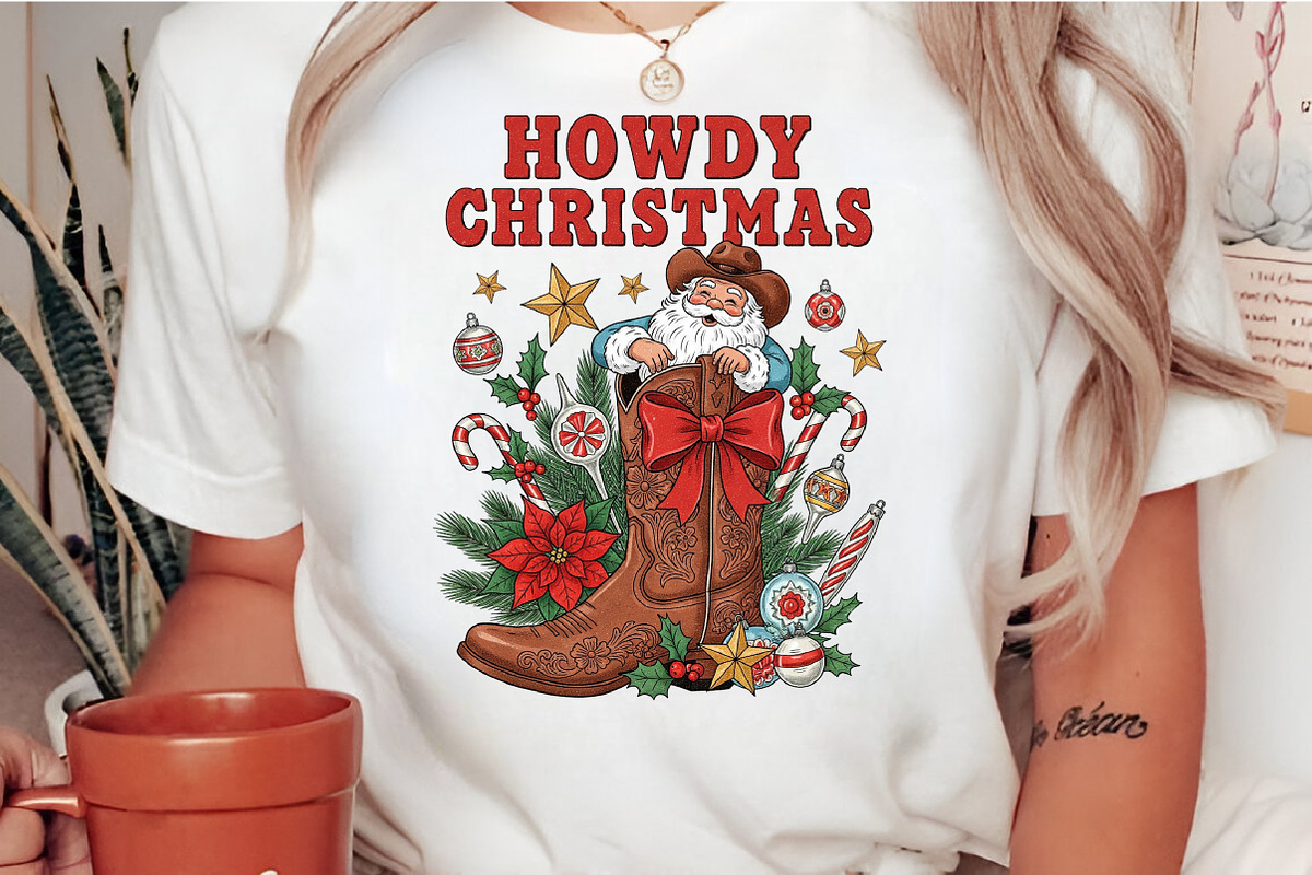 Howdy Christmas Cowboy Santa PNG, an Illustration by Craft Nest (Photo 2 of 6)