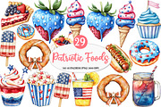 Patriotic Party Foods Clipart, an Icon by Watercolor design (Thumbnail 1 of 4)