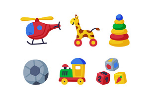 Different Colorful Kids Toy from, an Object Illustration by TopVectors