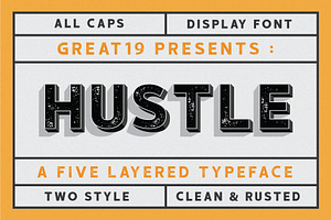 HUSTLE Vintage 5 Layered Font